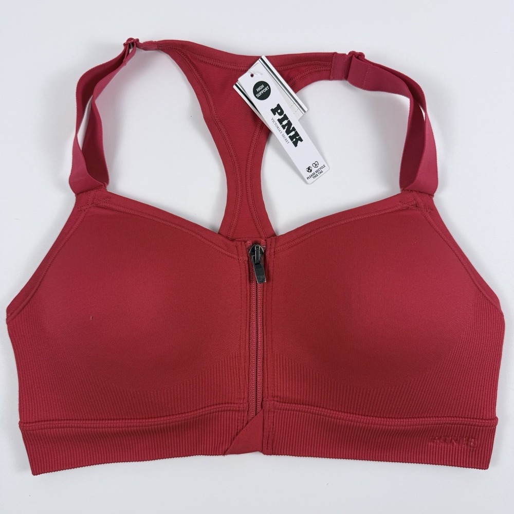 Victoria's Secret PINK Seamless Front Close Air High-Impact Red Sports Bra S NWT